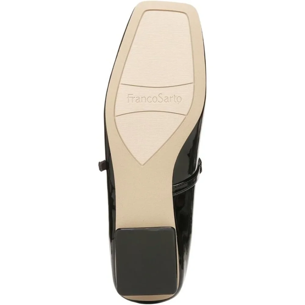 Franco Sarto Womens Black Patent Faux Leather Tinsley Mary Jane Ballet Flats - Picture 7 of 9